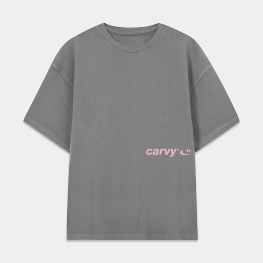 LIGHT GREY TEE "CARVY GALLERY"