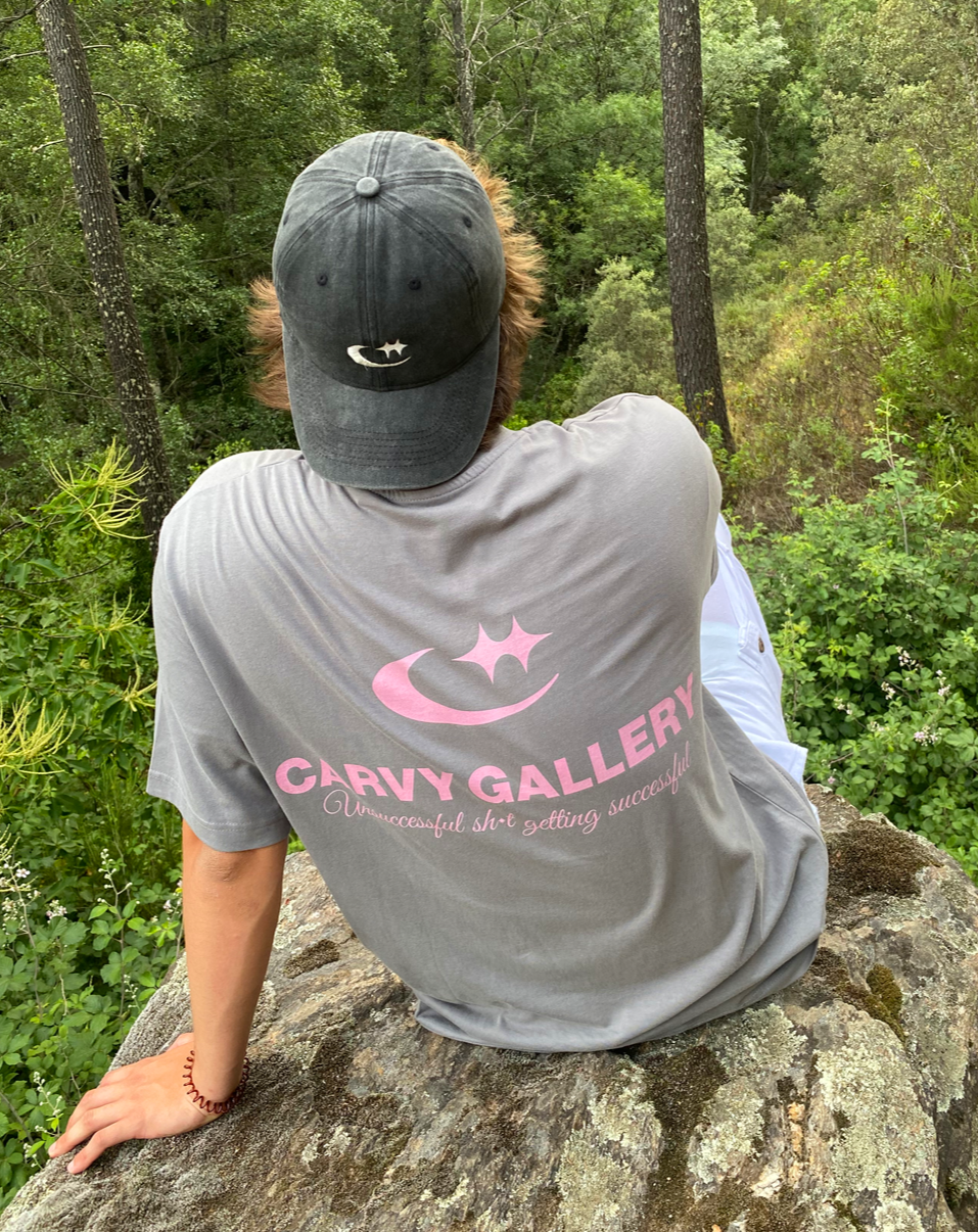 LIGHT GREY TEE "CARVY GALLERY"