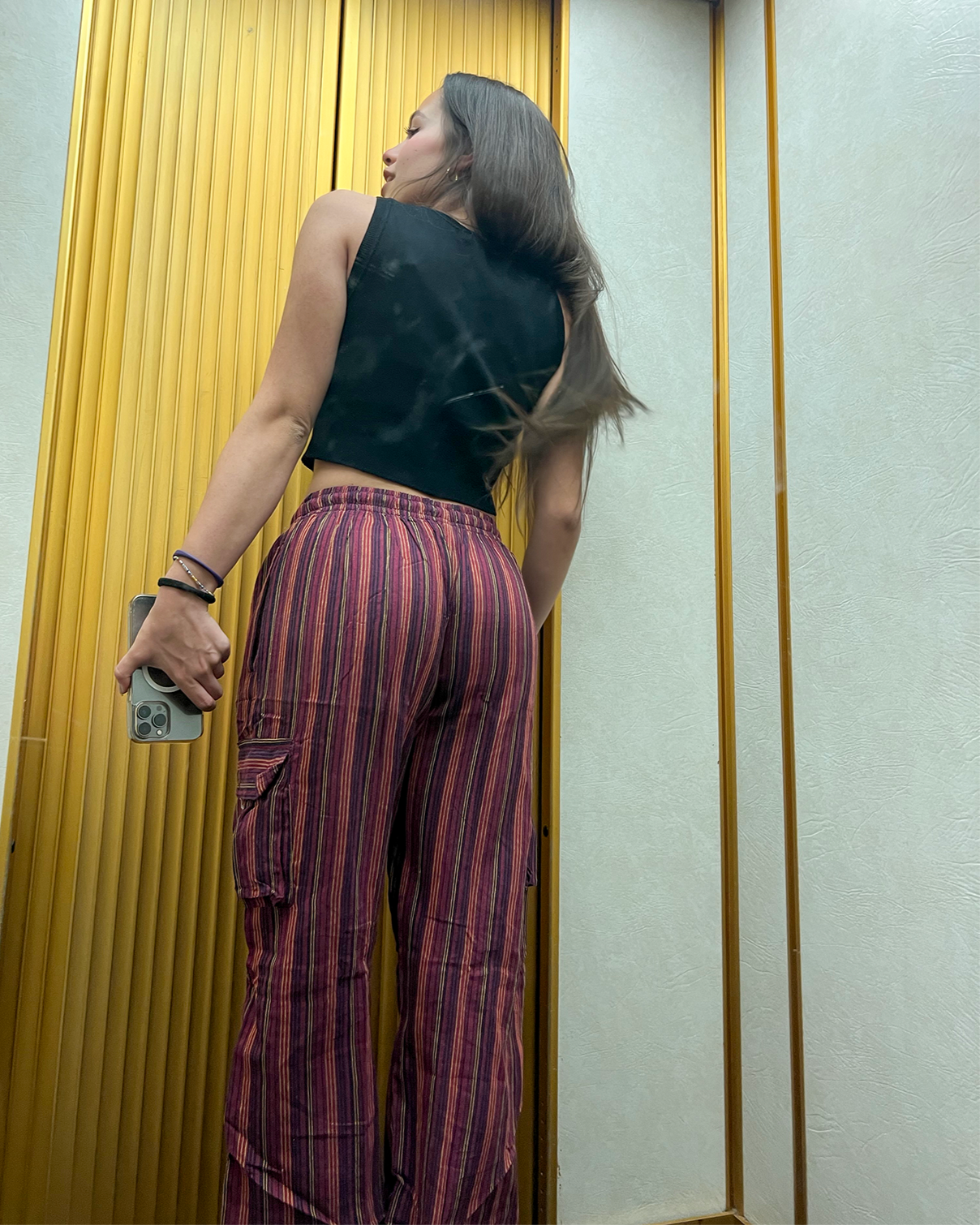 GARNET RED BAGGY PANTS