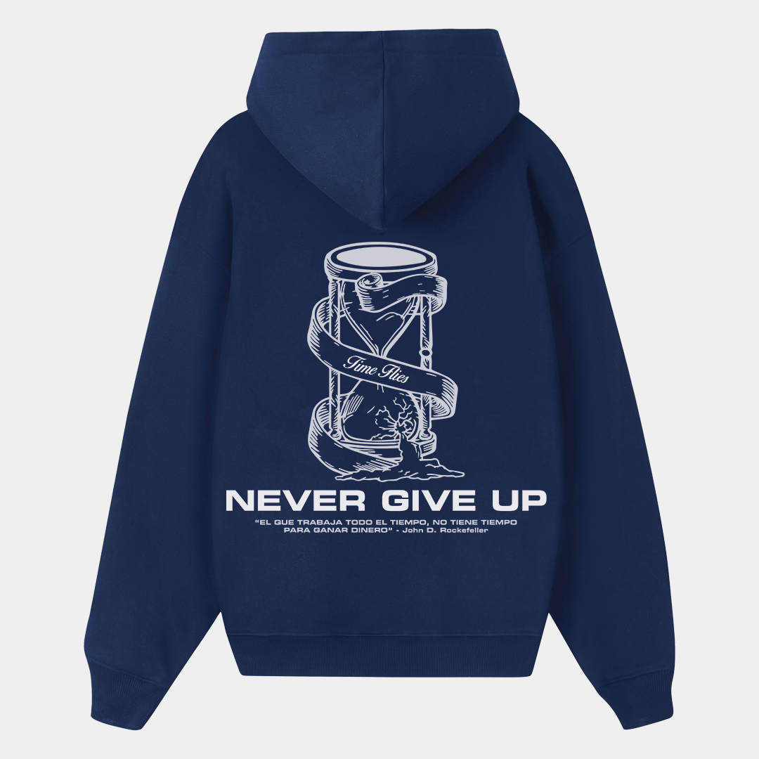 "NEVER GIVE UP" HOODIE (CARVY X MENTEESTOICA)
