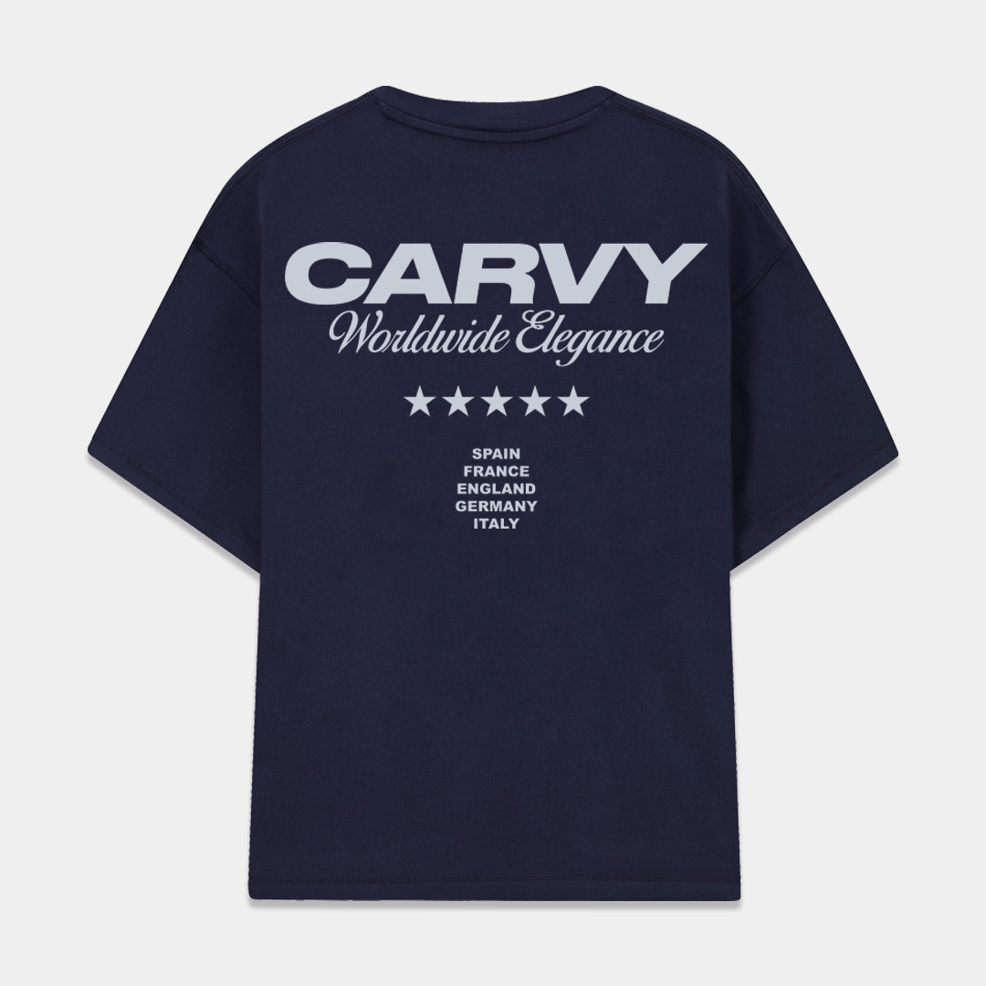 NAVY BLUE "WORLDWIDE" TEE