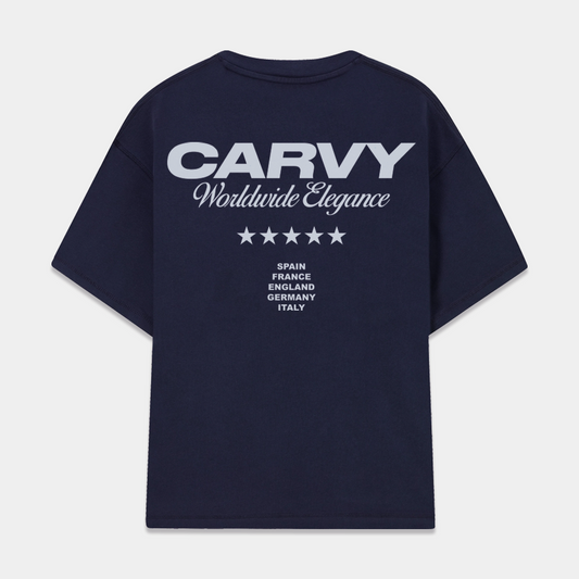 NAVY BLUE "WORLDWIDE" TEE