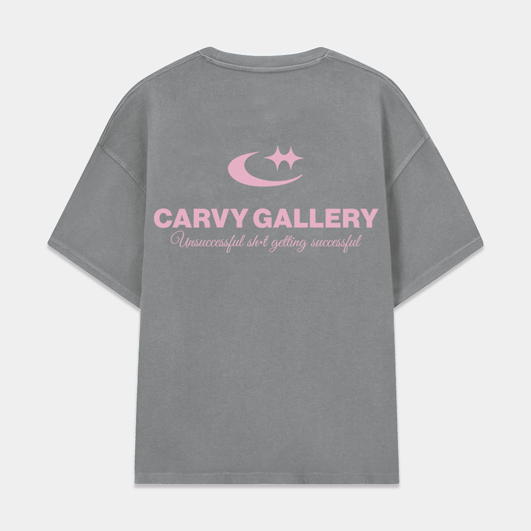 LIGHT GREY TEE "CARVY GALLERY"