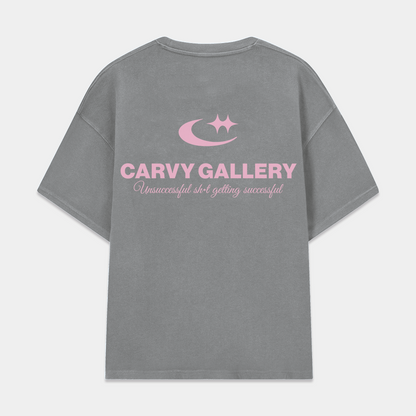 LIGHT GREY TEE "CARVY GALLERY"
