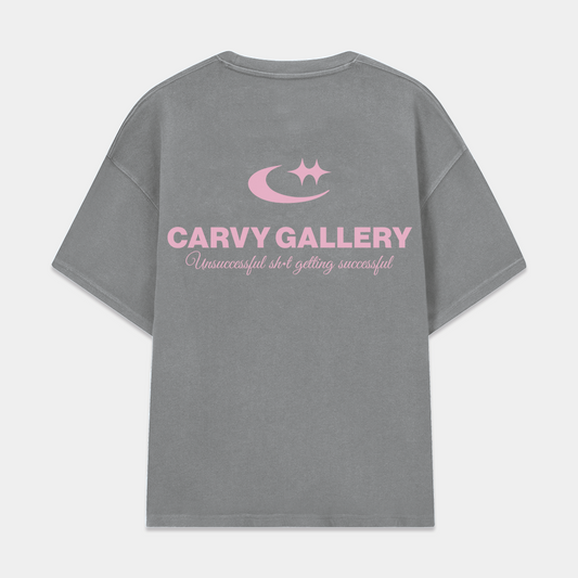 LIGHT GREY TEE "CARVY GALLERY"