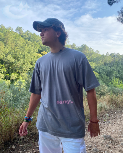 LIGHT GREY TEE "CARVY GALLERY"