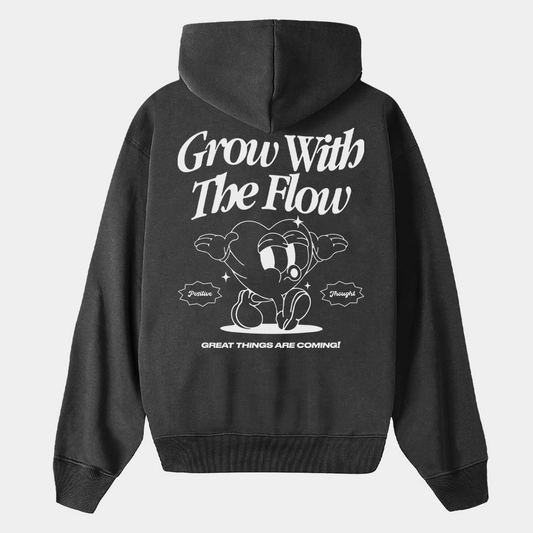 WASHED GREY HOOD "GROW WITH THE FLOW"