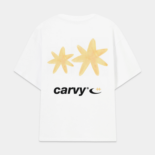 YELLOW STARS WHITE TEE