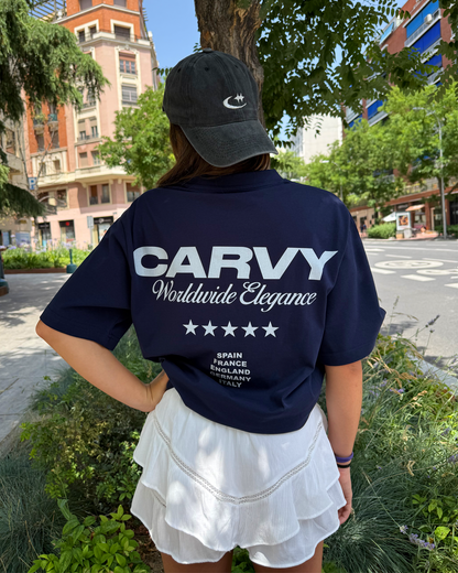 NAVY BLUE "WORLDWIDE" TEE