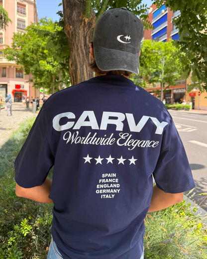 NAVY BLUE "WORLDWIDE" TEE