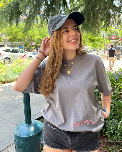 LIGHT GREY TEE "CARVY GALLERY"